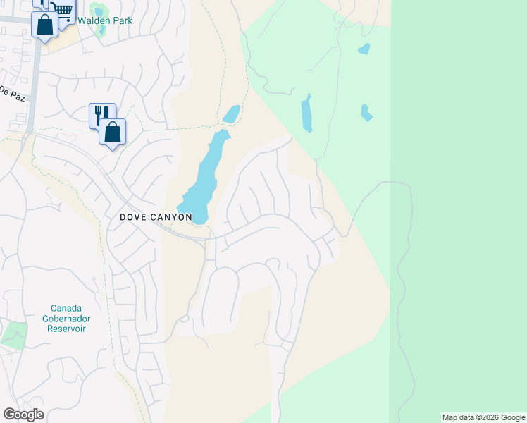 map of restaurants, bars, coffee shops, grocery stores, and more near 2 Lawnridge in Rancho Santa Margarita