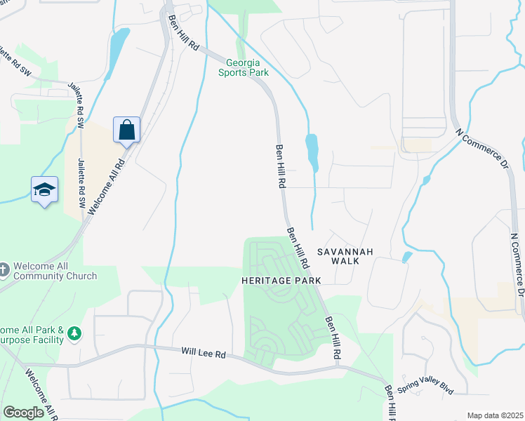 map of restaurants, bars, coffee shops, grocery stores, and more near 4255 Ben Hill Road in Atlanta