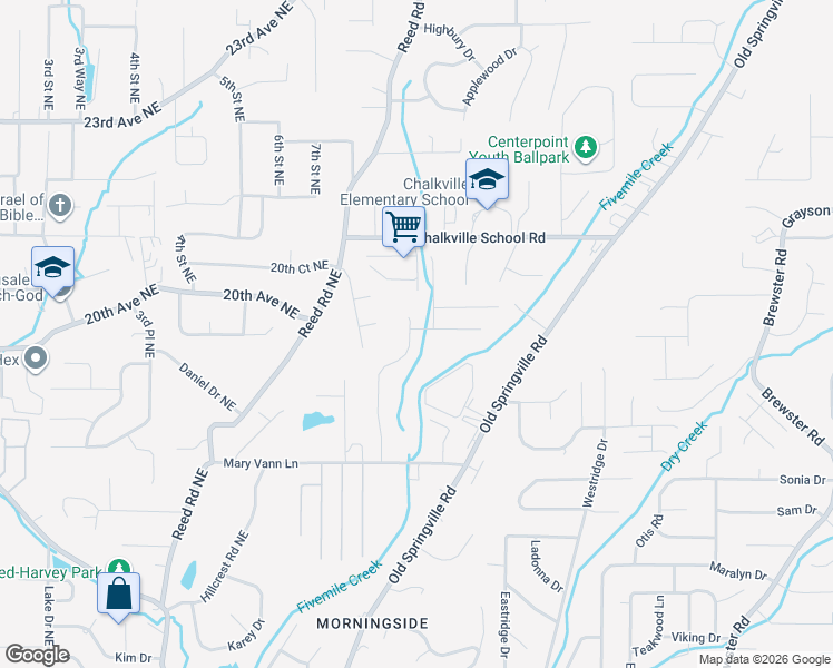 map of restaurants, bars, coffee shops, grocery stores, and more near 2093 Willow Glenn Drive in Birmingham