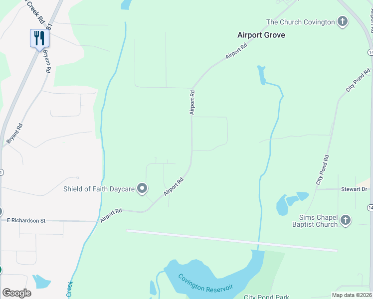 map of restaurants, bars, coffee shops, grocery stores, and more near 855 Airport Road in Oxford