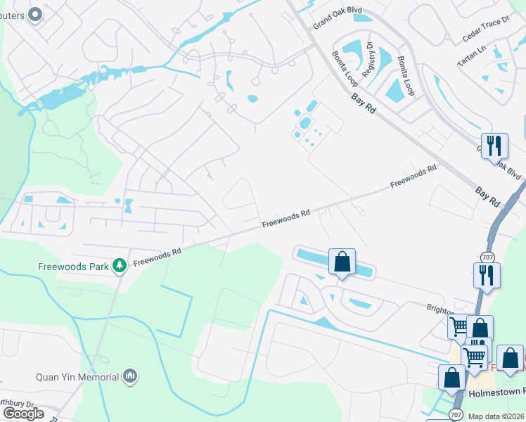 map of restaurants, bars, coffee shops, grocery stores, and more near 5910 Rahnavard Boulevard in Myrtle Beach