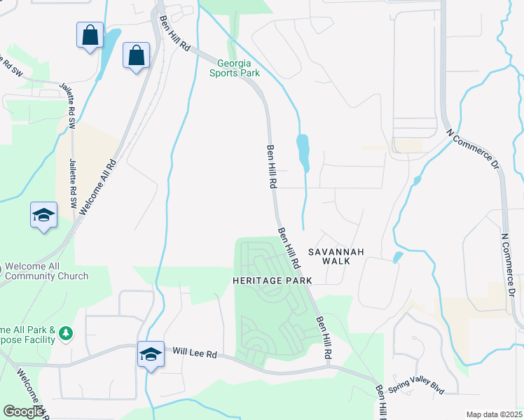 map of restaurants, bars, coffee shops, grocery stores, and more near 4255 Ben Hill Road in Atlanta