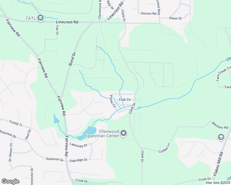 map of restaurants, bars, coffee shops, grocery stores, and more near 29 Poole Circle in Ellenwood