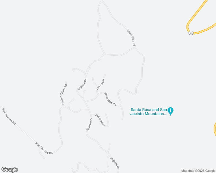 map of restaurants, bars, coffee shops, grocery stores, and more near 56250 Las Rocas in Mountain Center