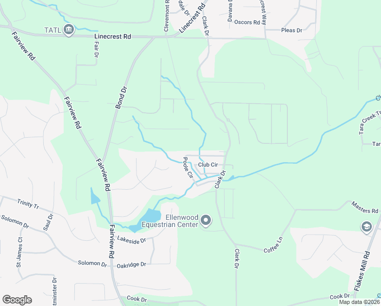 map of restaurants, bars, coffee shops, grocery stores, and more near 29 Poole Circle in Ellenwood