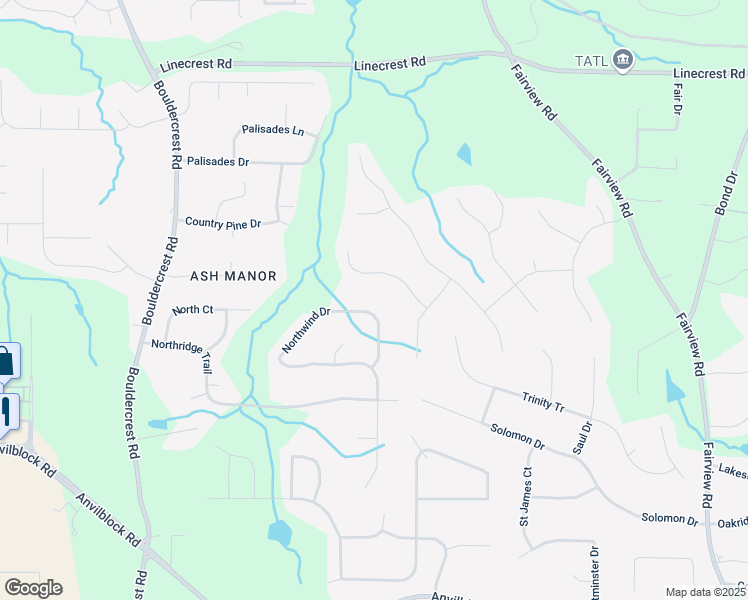 map of restaurants, bars, coffee shops, grocery stores, and more near 4115 Northwind Drive in Ellenwood
