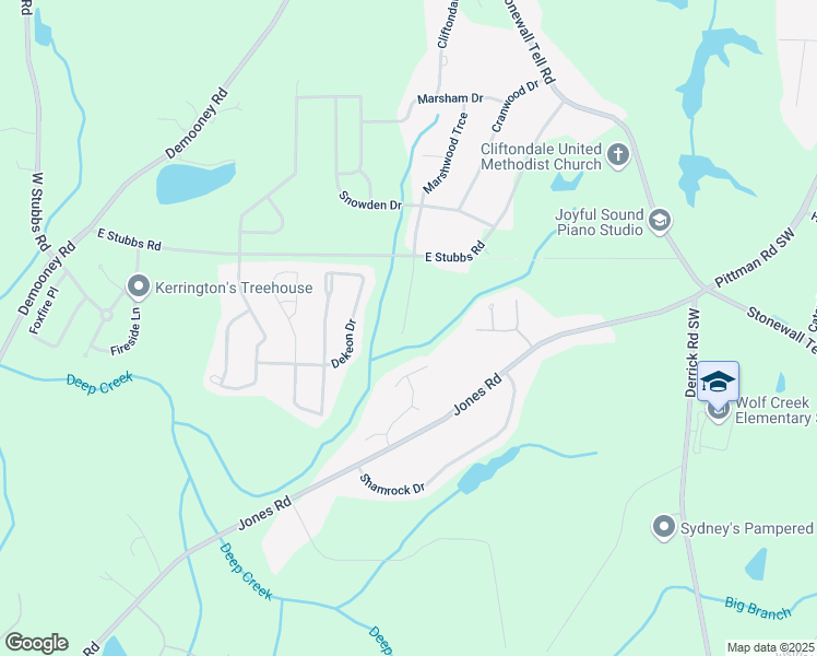 map of restaurants, bars, coffee shops, grocery stores, and more near 4192 Post Oak Grove in Atlanta