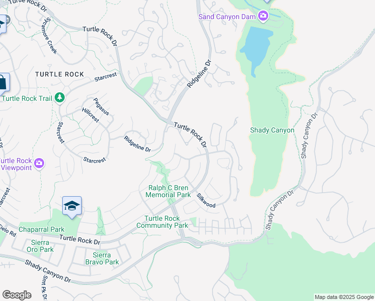 map of restaurants, bars, coffee shops, grocery stores, and more near 27 Highland View in Irvine