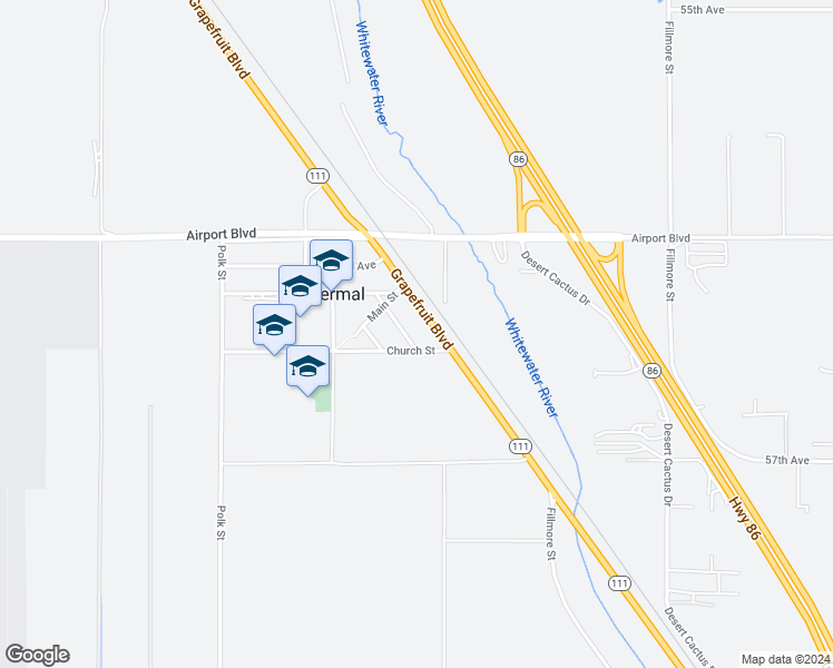 map of restaurants, bars, coffee shops, grocery stores, and more near 56335 California 111 in Thermal