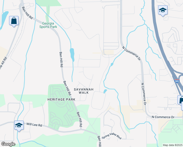 map of restaurants, bars, coffee shops, grocery stores, and more near 4287 Savannah Drive in Atlanta