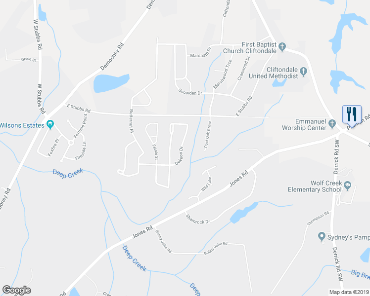 map of restaurants, bars, coffee shops, grocery stores, and more near 6362 Dekeon Drive in College Park