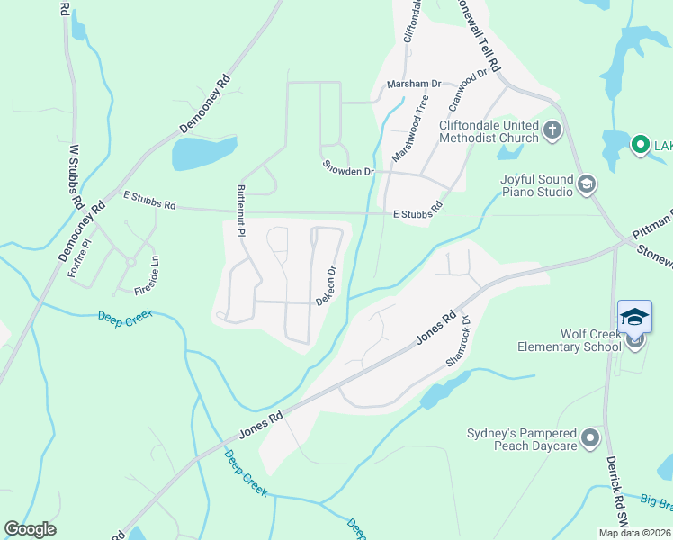 map of restaurants, bars, coffee shops, grocery stores, and more near 6362 Dekeon Drive in College Park