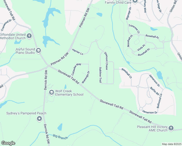 map of restaurants, bars, coffee shops, grocery stores, and more near 4300 Watauga Drive in Atlanta