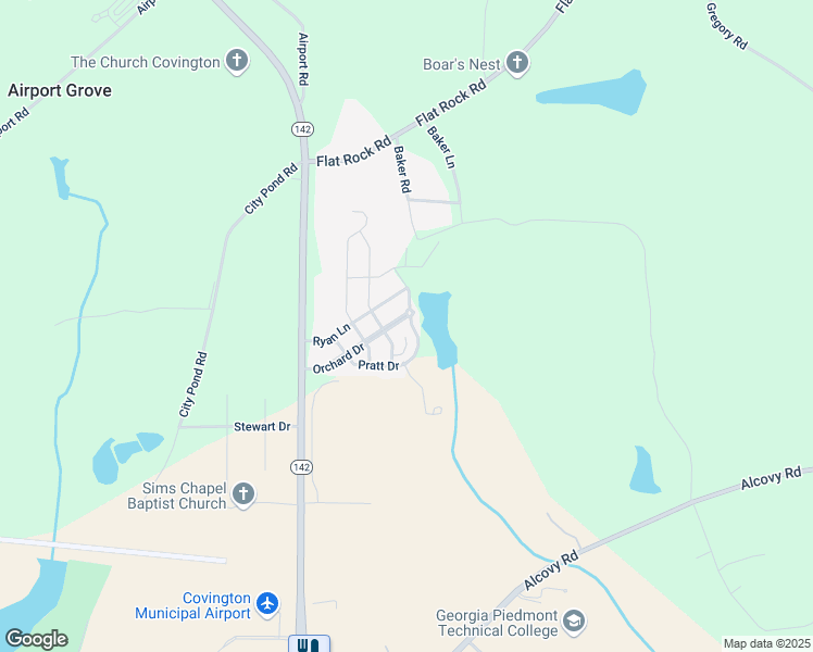 map of restaurants, bars, coffee shops, grocery stores, and more near 240 Orchard Drive in Covington