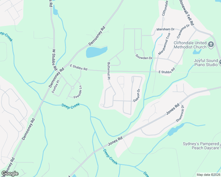 map of restaurants, bars, coffee shops, grocery stores, and more near 6614 Overlook Ridge in Atlanta