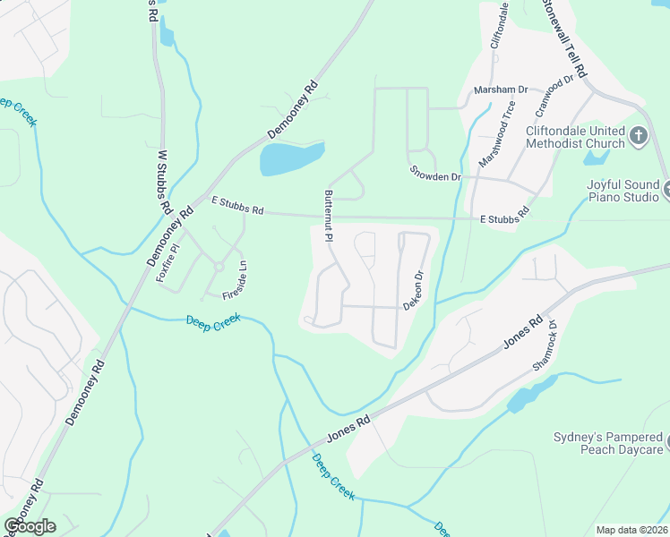 map of restaurants, bars, coffee shops, grocery stores, and more near 6614 Overlook Ridge in Atlanta