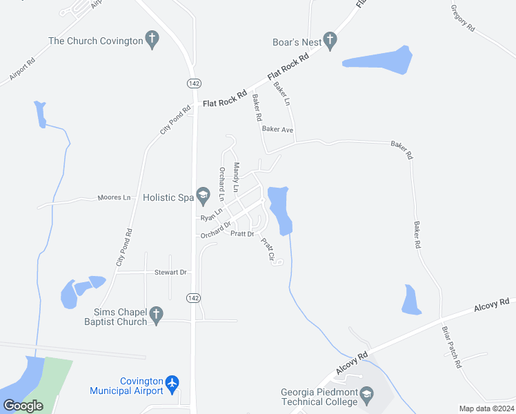 map of restaurants, bars, coffee shops, grocery stores, and more near 240 Orchard Drive in Covington