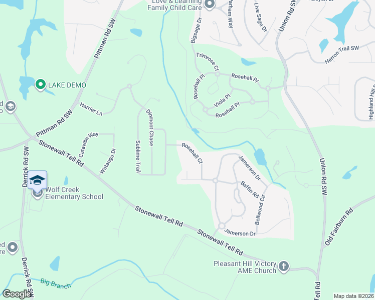 map of restaurants, bars, coffee shops, grocery stores, and more near 4249 Rosehall Court in Atlanta