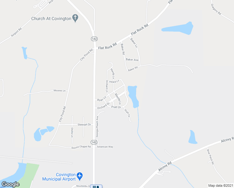 map of restaurants, bars, coffee shops, grocery stores, and more near 160 Orchard Drive in Covington