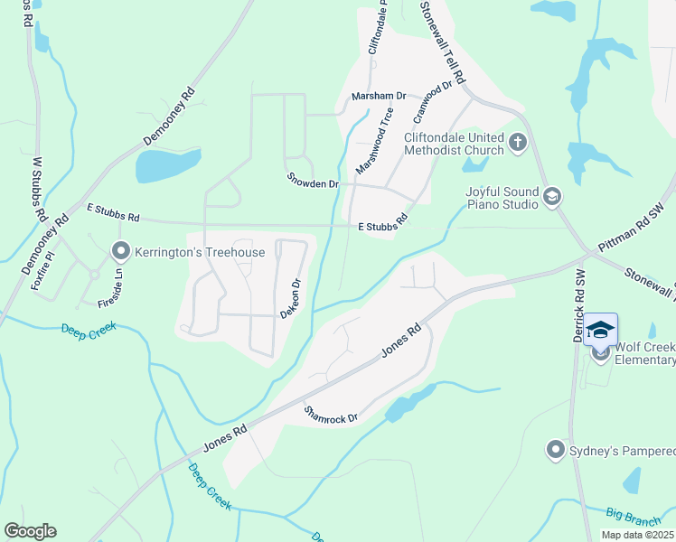 map of restaurants, bars, coffee shops, grocery stores, and more near 4189 Post Oak Grove in Atlanta