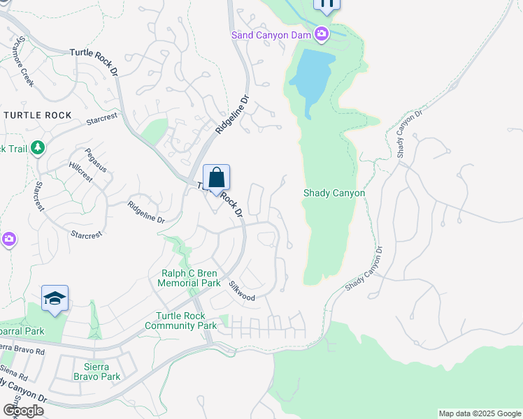 map of restaurants, bars, coffee shops, grocery stores, and more near 4 Morning Breeze in Irvine
