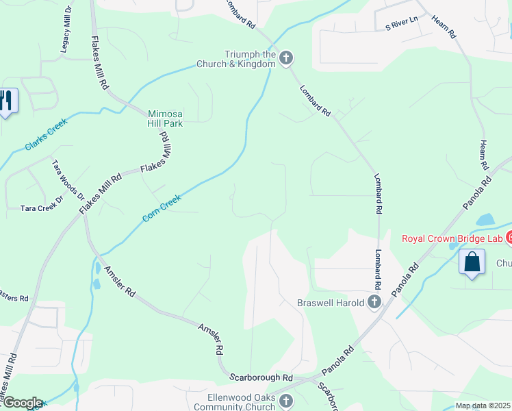 map of restaurants, bars, coffee shops, grocery stores, and more near in Ellenwood