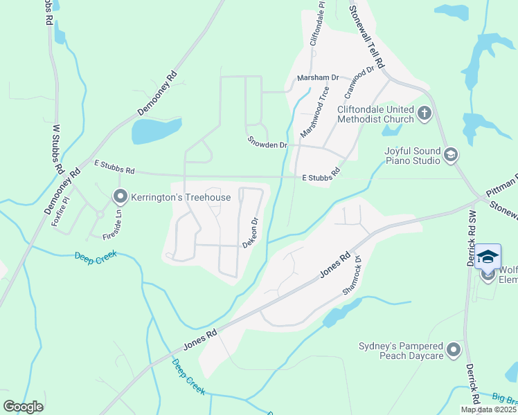 map of restaurants, bars, coffee shops, grocery stores, and more near 6322 Dekeon Drive in Atlanta