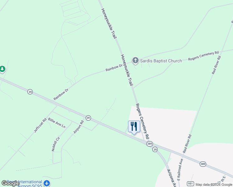 map of restaurants, bars, coffee shops, grocery stores, and more near 4219 Festival Trail Road in Wagener