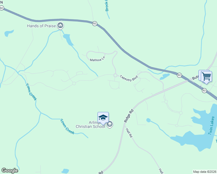 map of restaurants, bars, coffee shops, grocery stores, and more near 980 Botanica Way in Fairburn