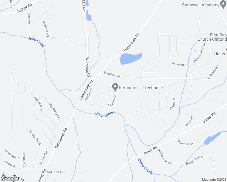 map of restaurants, bars, coffee shops, grocery stores, and more near 6833 Fireside Lane in Atlanta