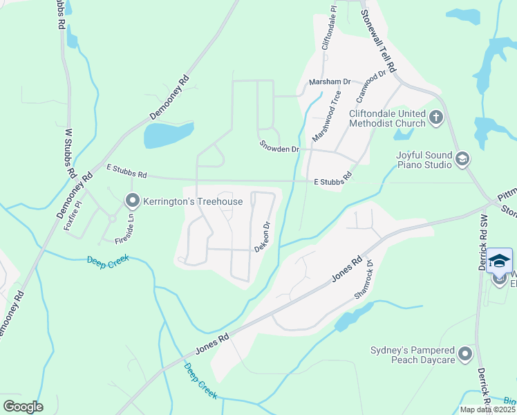 map of restaurants, bars, coffee shops, grocery stores, and more near 6227 Dekeon Drive in College Park