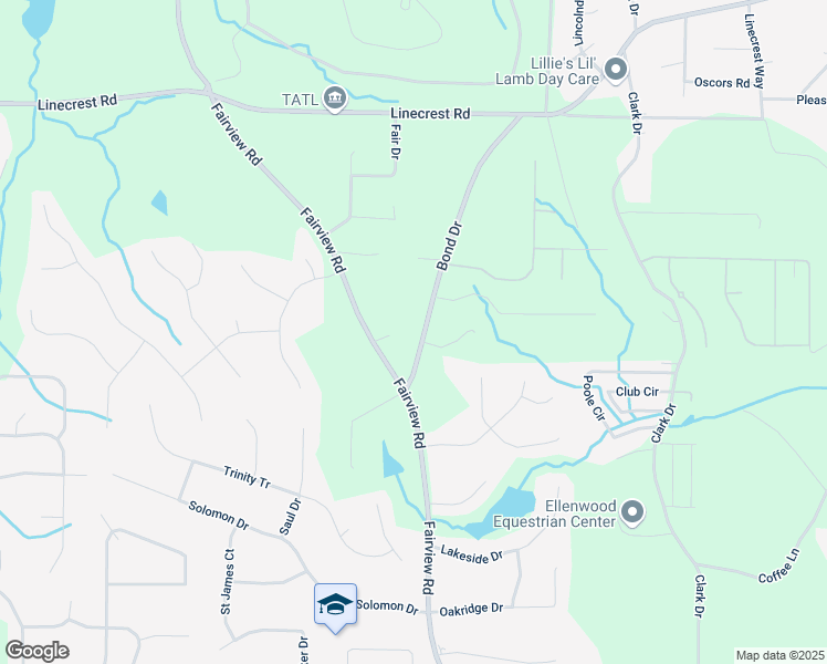 map of restaurants, bars, coffee shops, grocery stores, and more near 115 Bond Drive in Ellenwood