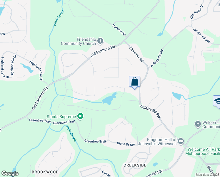map of restaurants, bars, coffee shops, grocery stores, and more near 4675 Jailette Trace in College Park