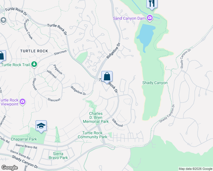 map of restaurants, bars, coffee shops, grocery stores, and more near in Irvine