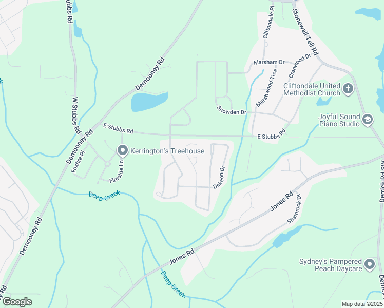 map of restaurants, bars, coffee shops, grocery stores, and more near 6515 Lionheart Lane in Atlanta