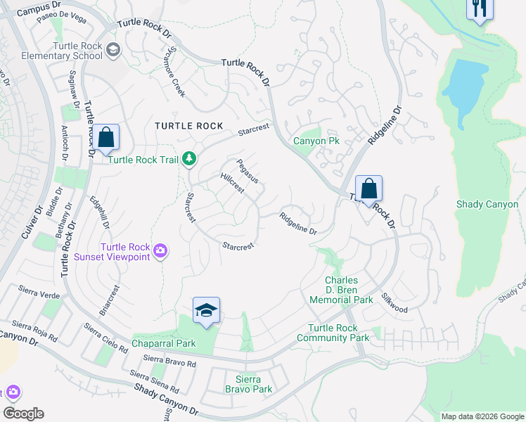 map of restaurants, bars, coffee shops, grocery stores, and more near 4 Sunpeak in Irvine