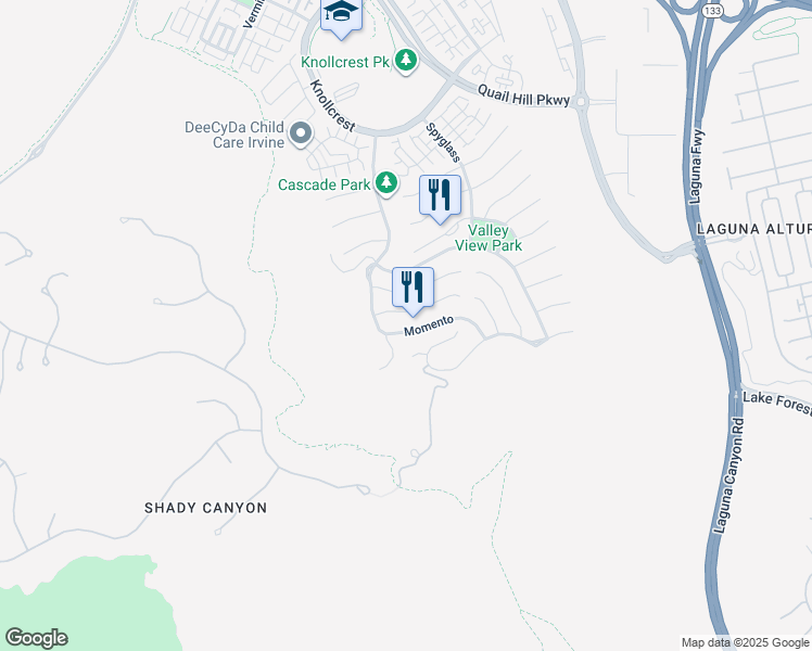 map of restaurants, bars, coffee shops, grocery stores, and more near 19 Momento in Irvine