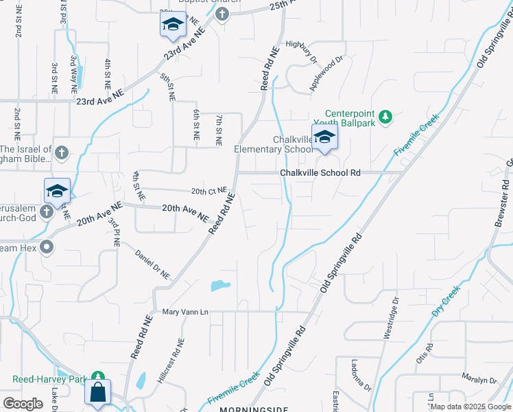 map of restaurants, bars, coffee shops, grocery stores, and more near 624 Cresap Circle Northeast in Birmingham