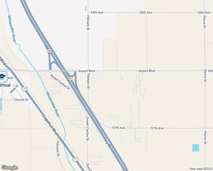 map of restaurants, bars, coffee shops, grocery stores, and more near 88161 Airport Boulevard in Thermal
