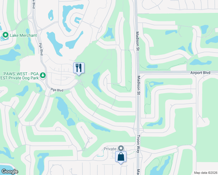 map of restaurants, bars, coffee shops, grocery stores, and more near 80736 Bellerive in La Quinta