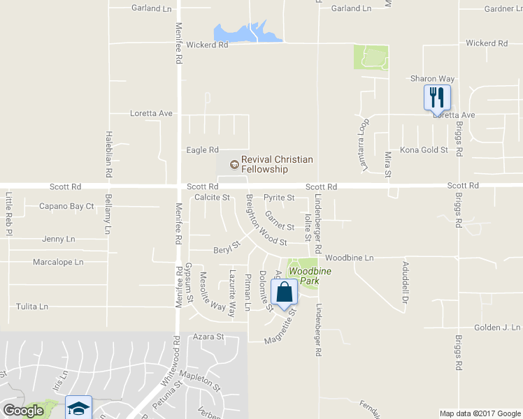 map of restaurants, bars, coffee shops, grocery stores, and more near 29285 Garnet Street in Menifee