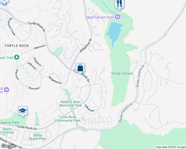 map of restaurants, bars, coffee shops, grocery stores, and more near in Irvine