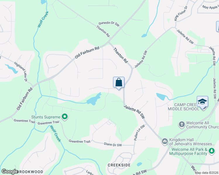 map of restaurants, bars, coffee shops, grocery stores, and more near 4635 Jailette Trace in College Park