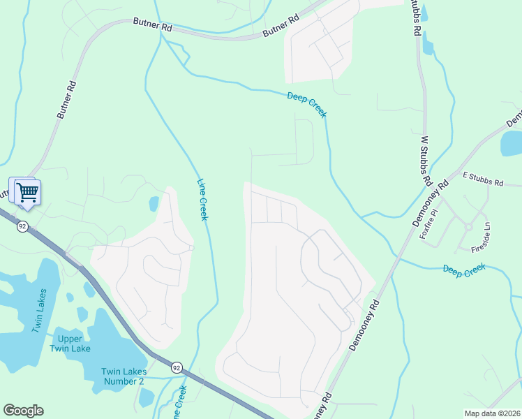 map of restaurants, bars, coffee shops, grocery stores, and more near Benny Drive in Fairburn