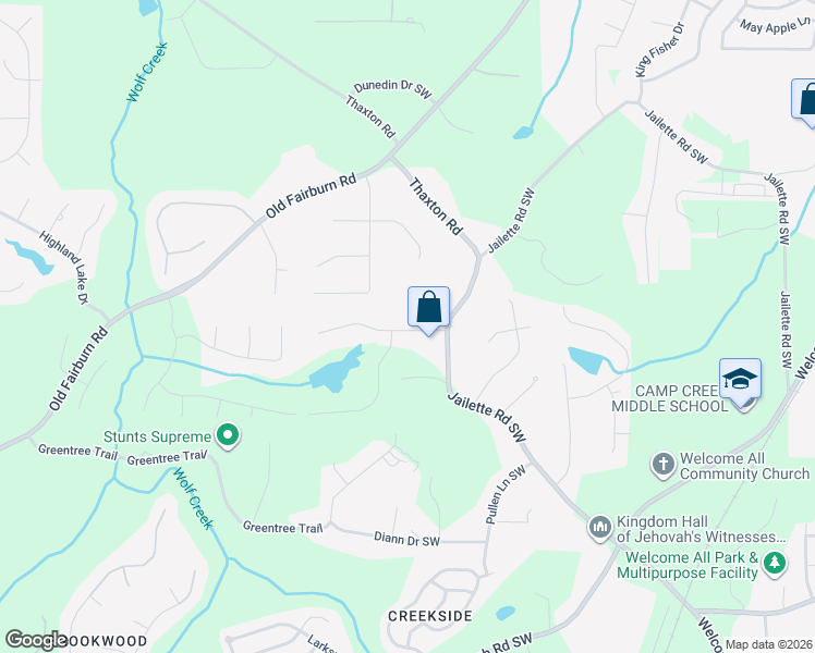 map of restaurants, bars, coffee shops, grocery stores, and more near 4635 Jailette Trace in College Park