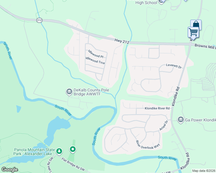 map of restaurants, bars, coffee shops, grocery stores, and more near 4643 Latchwood Drive in Stonecrest
