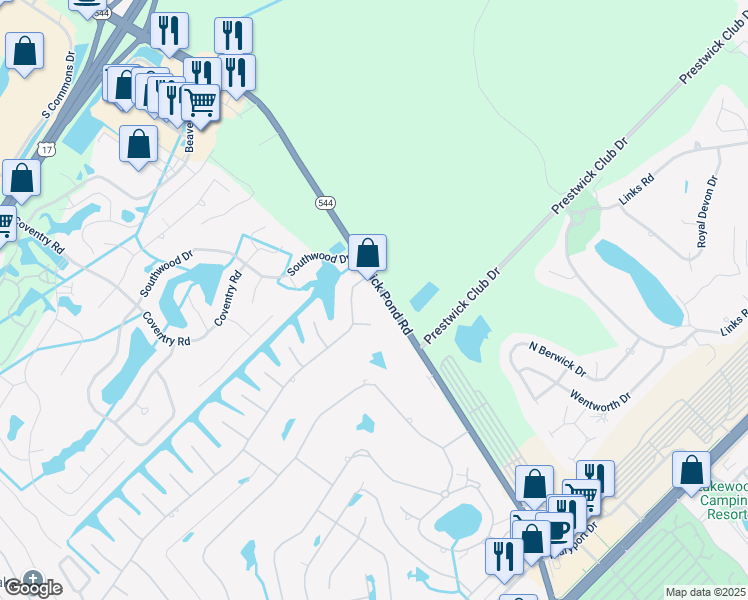 map of restaurants, bars, coffee shops, grocery stores, and more near 1919 Dick Pond Road in Myrtle Beach