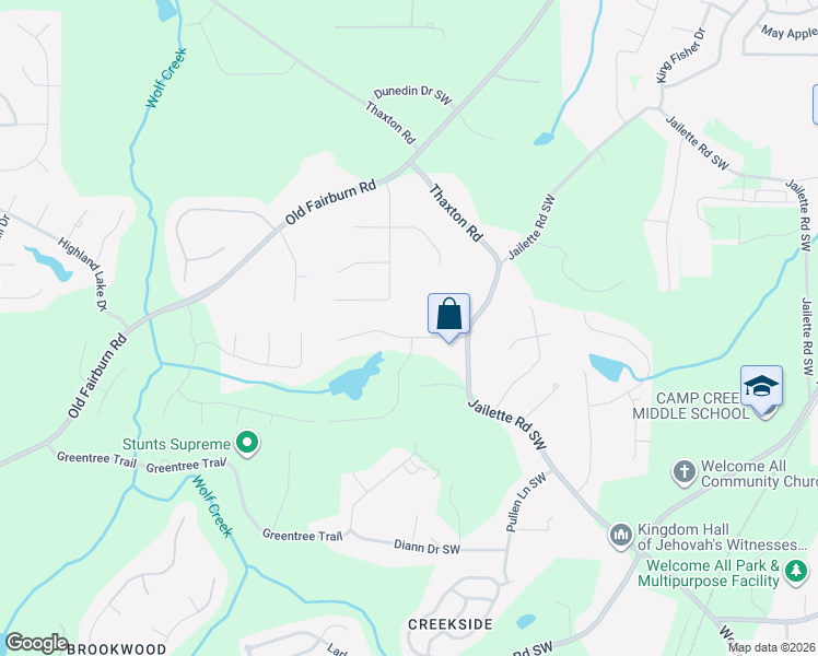 map of restaurants, bars, coffee shops, grocery stores, and more near 4635 Jailette Trace in College Park