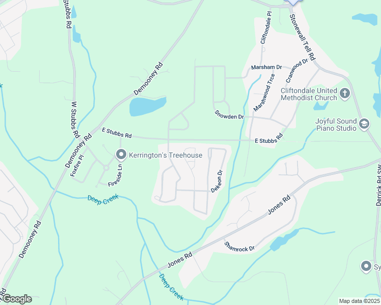 map of restaurants, bars, coffee shops, grocery stores, and more near 4394 Estate Street in Atlanta