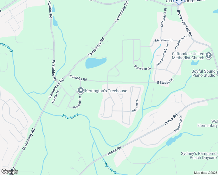 map of restaurants, bars, coffee shops, grocery stores, and more near 4216 Butternut Place in College Park